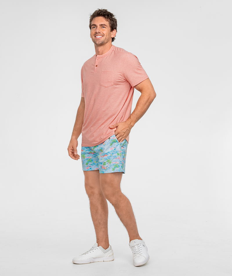 Max Comfort Henley - Coral Sky