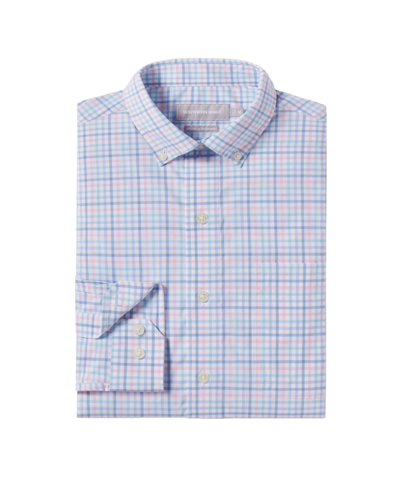 Samford Check Long Sleeve - Hydrangea