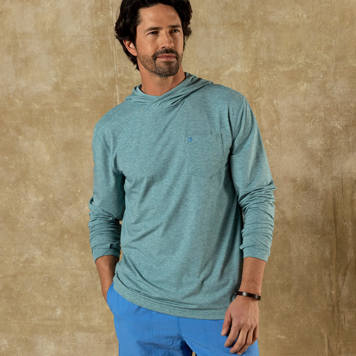 Windward Hooded T-Shirt - Midnight Teal Heather