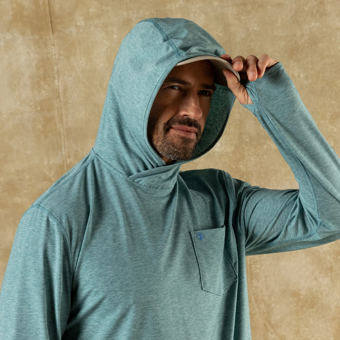 Windward Hooded T-Shirt - Midnight Teal Heather