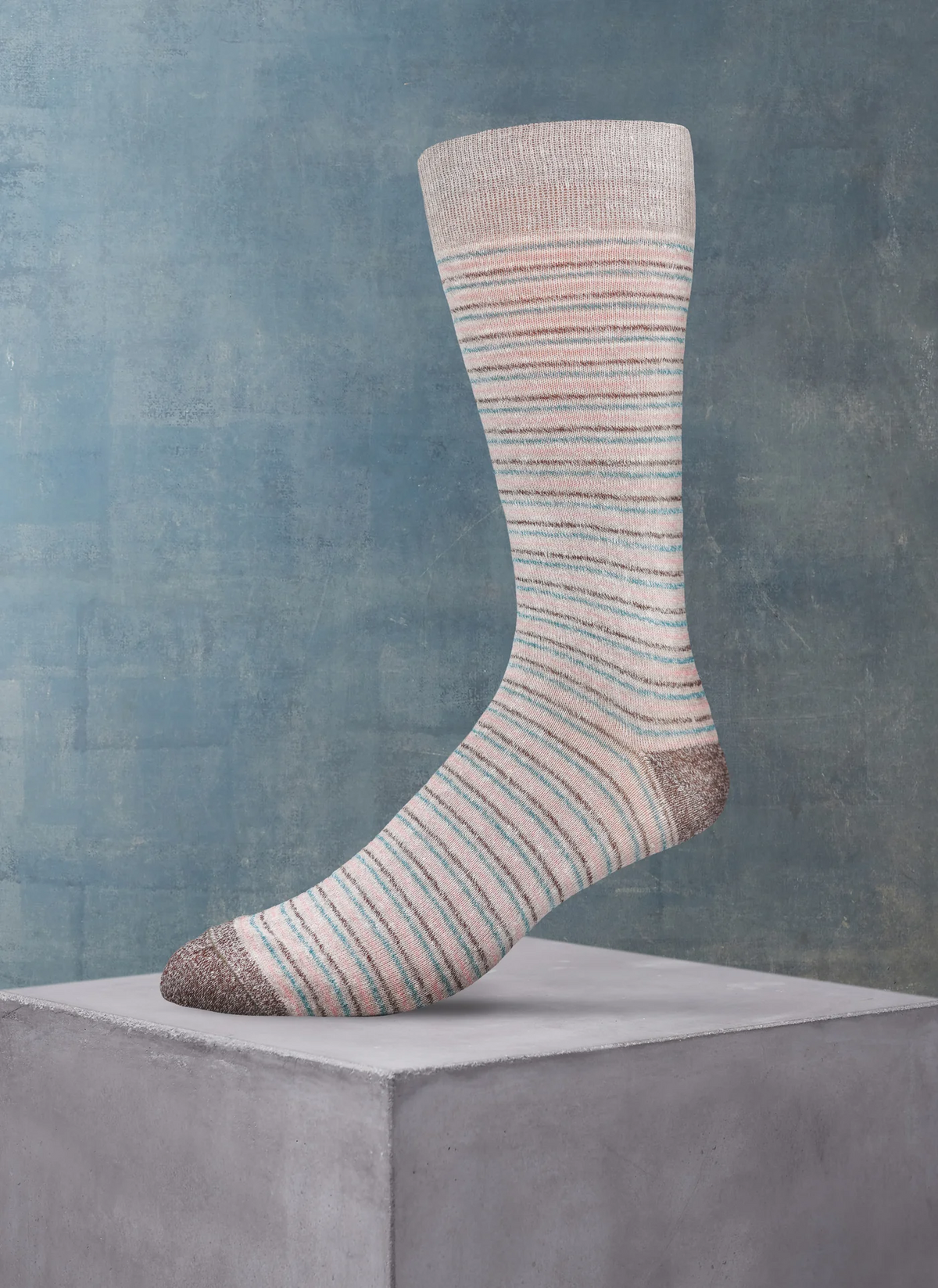 Thin Linen Multi Stripe - Pink