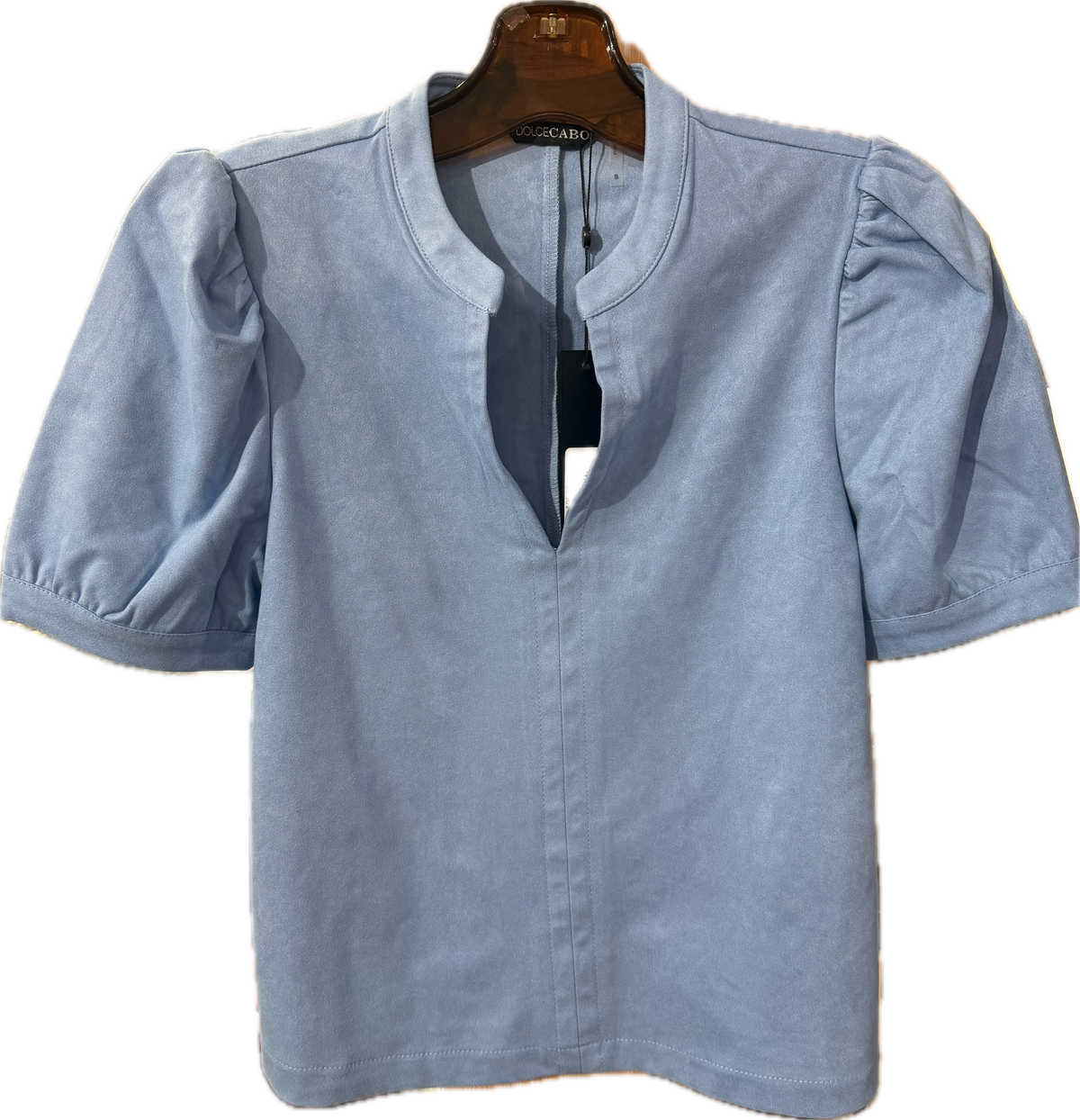 Faux Sky Blue SS Top