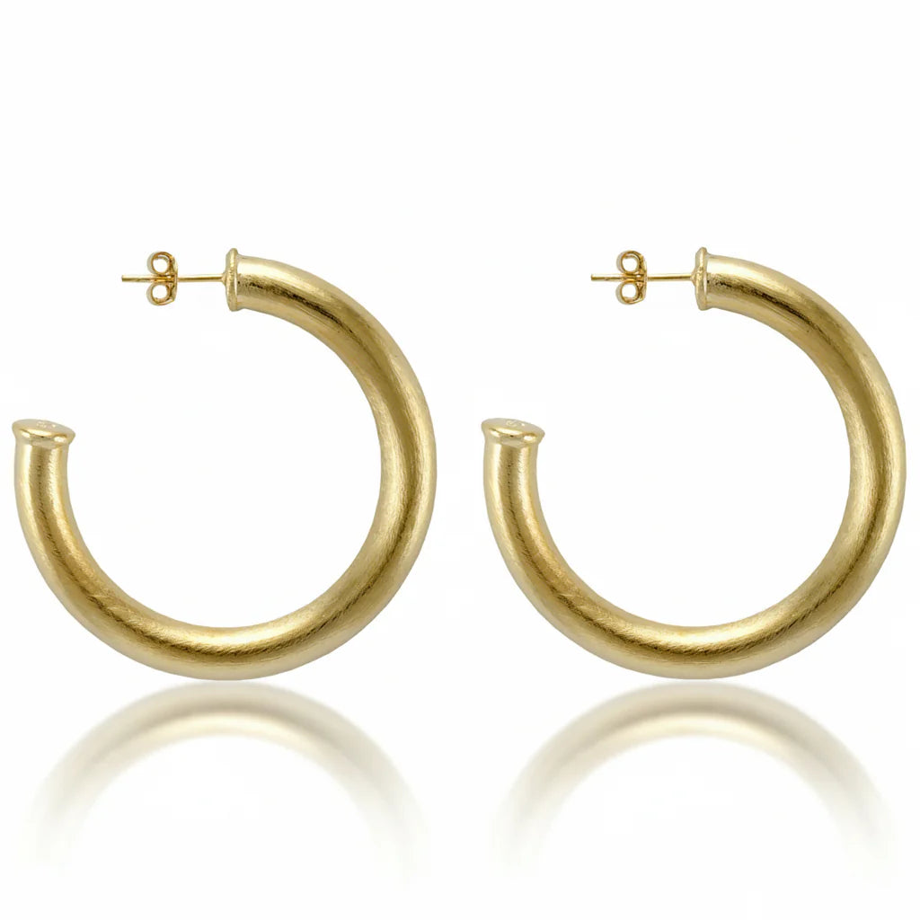 Medium Chantal Hoops-Brushed Gold