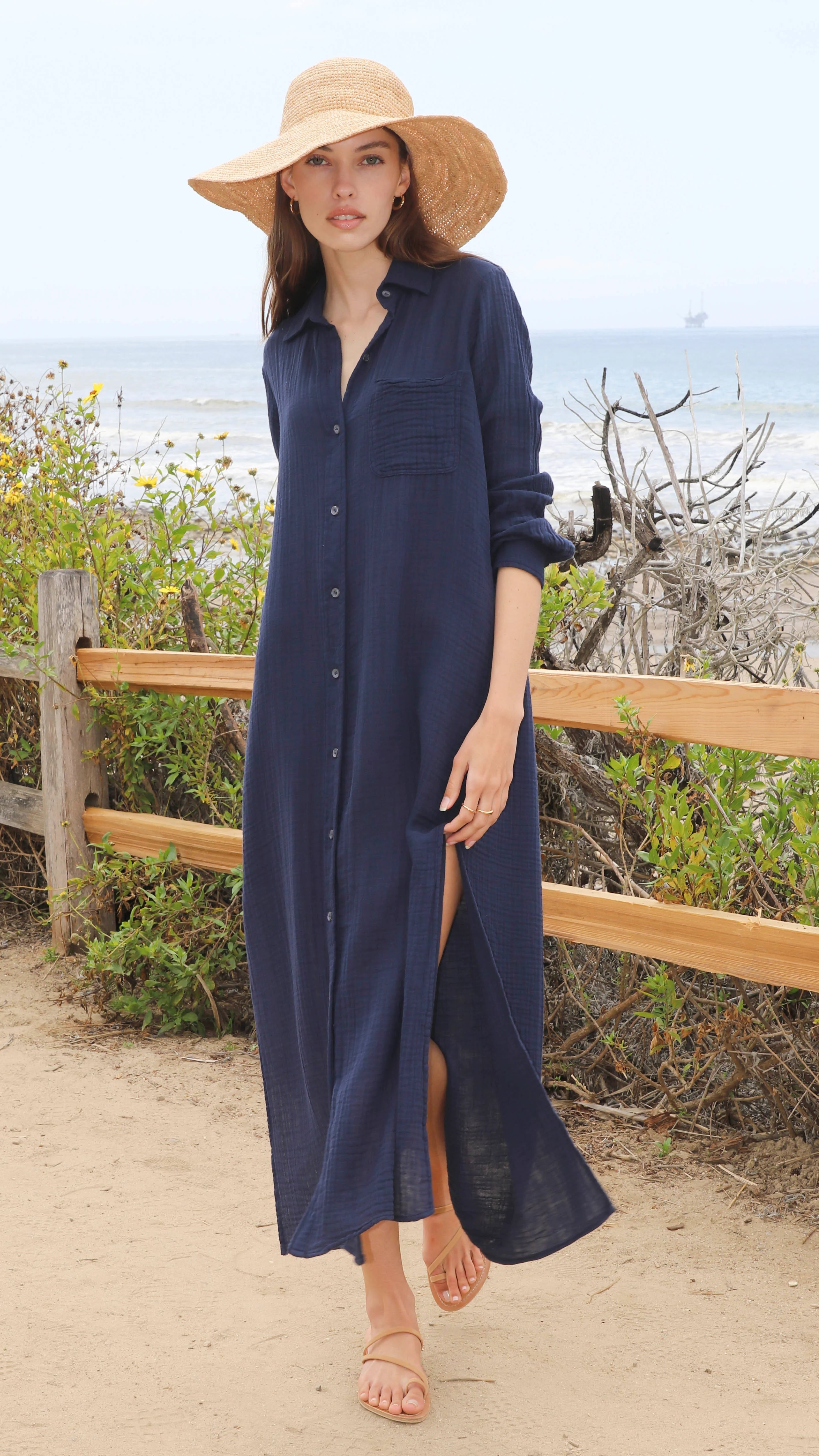 Boyfriend Maxi Dress in Navy