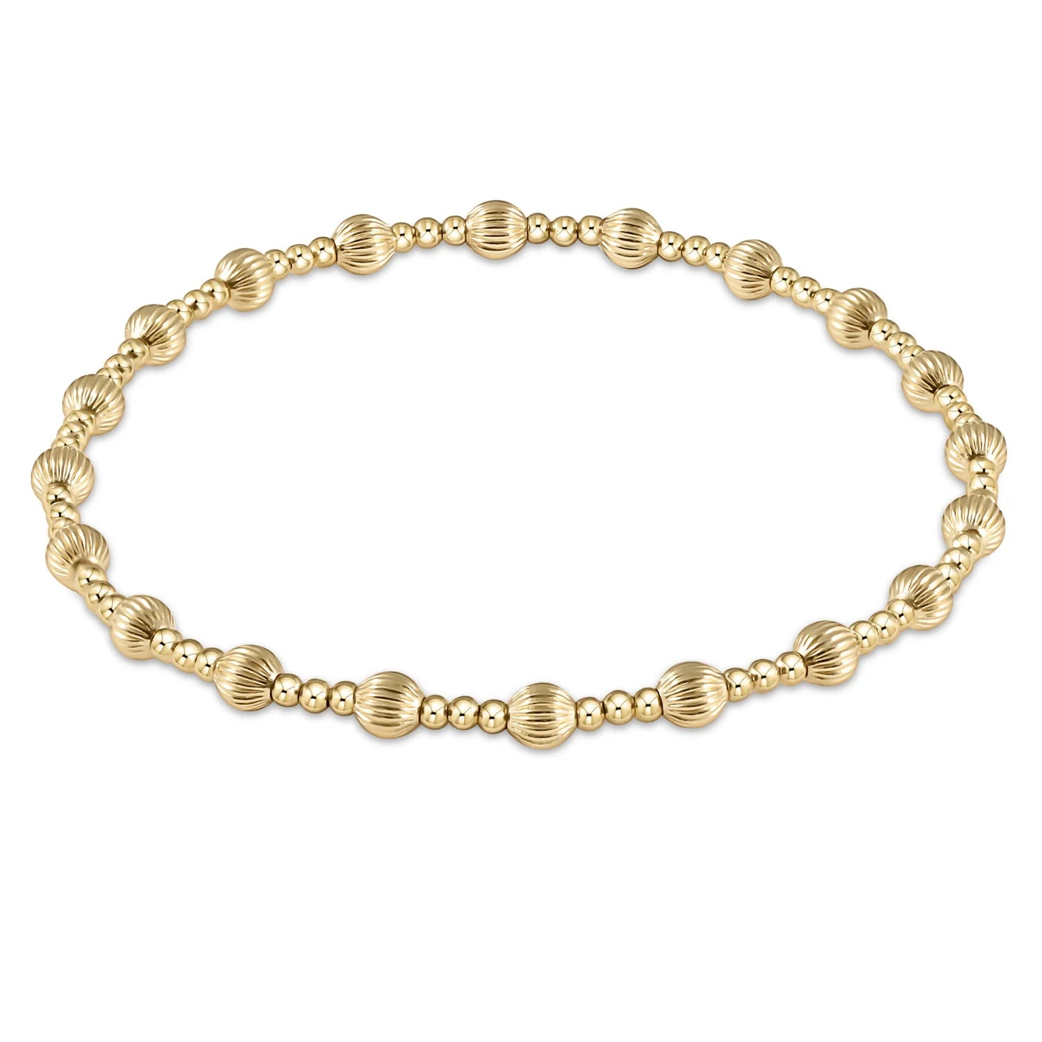EN-Dignity Sincerity Pattern 4mm Bead Gold Bracelet