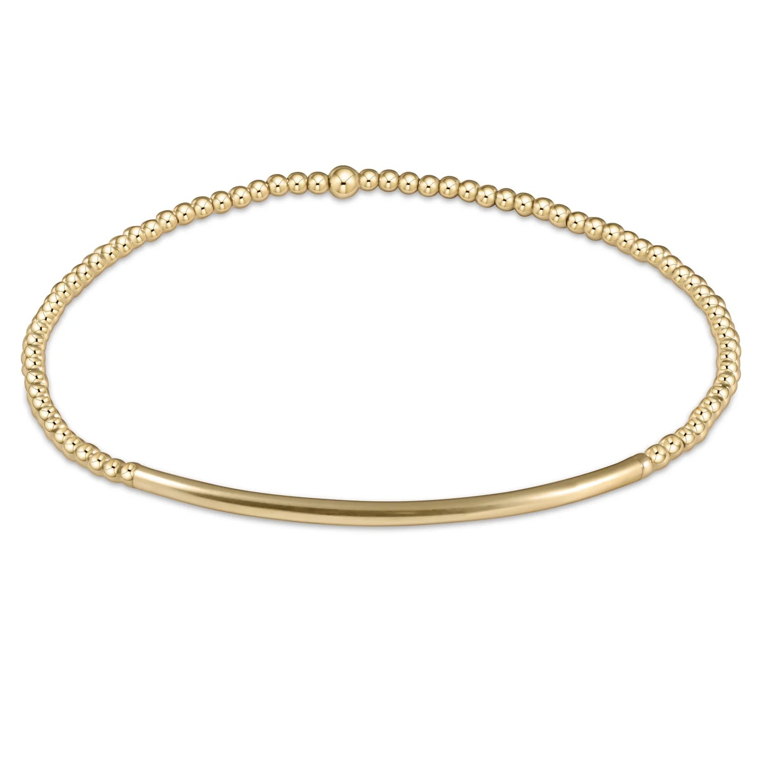 EN-Classic Gold 2mm Bead Bracelet-Bliss Bar Gold- EN