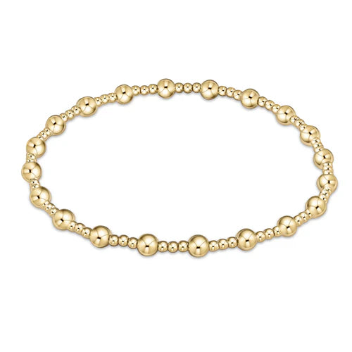 EN Extends- Classic Sincerity Pattern 4mm Bead Gold Bracelet