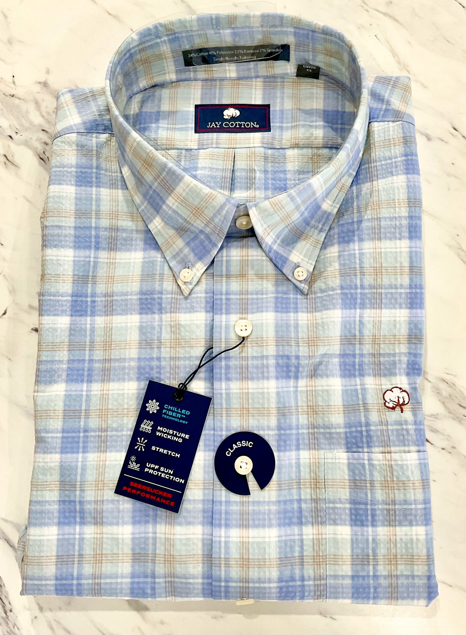 Canyon Non-Iron Seersucker Short Sleeve