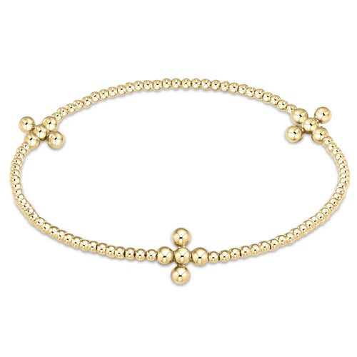 Signature Cross Gold Pattern 2mm-3mm Bracelet