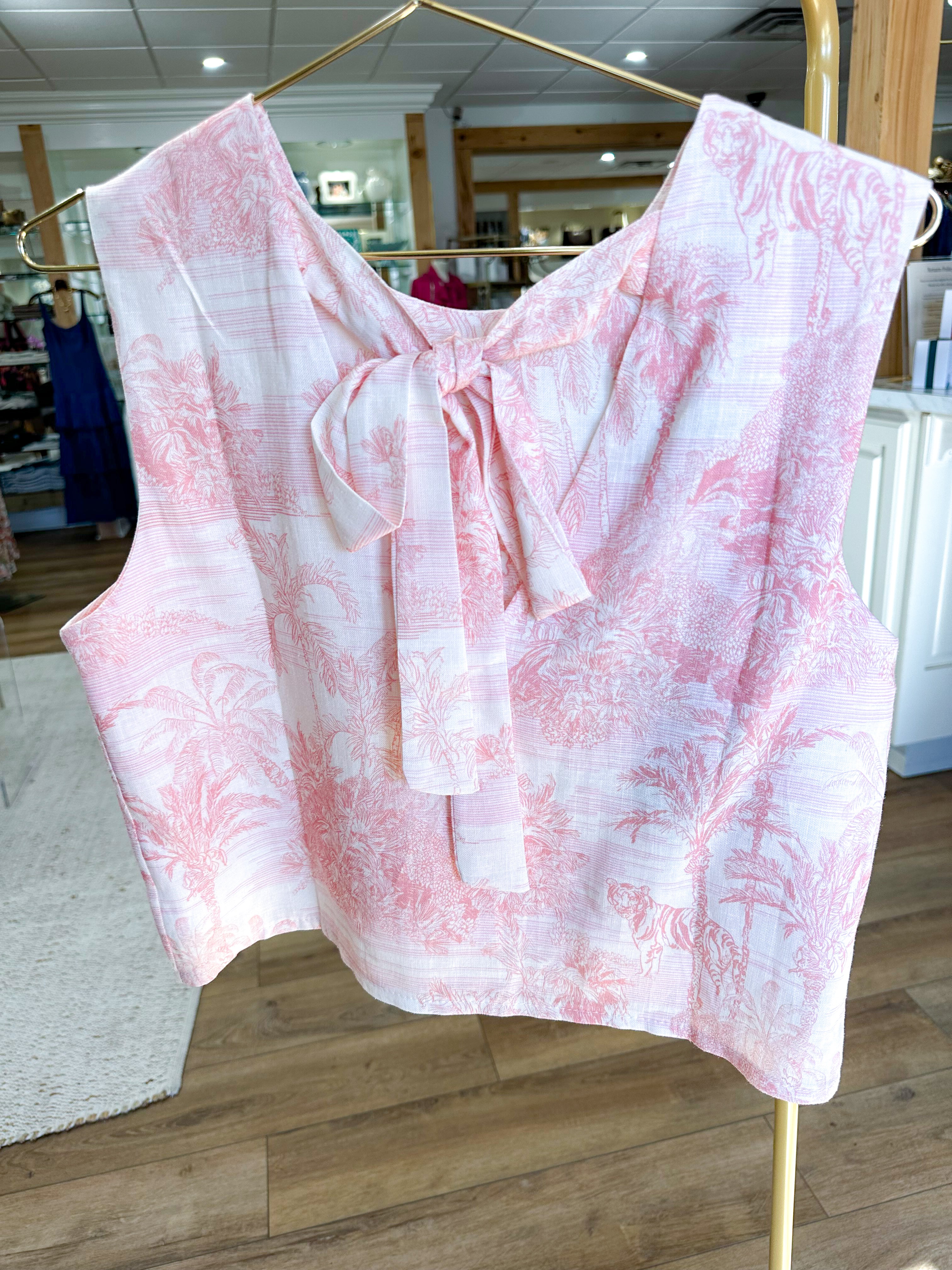 Island Back-Tie Top- Blush