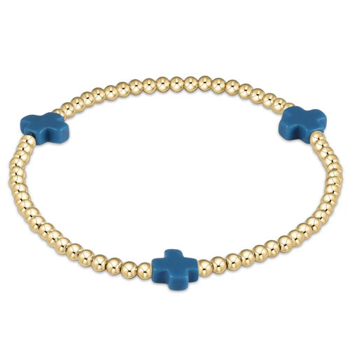 Signature Navy Cross Gold Pattern  Bracelet-EN