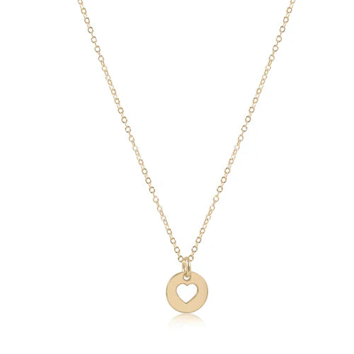 16" Love Gold Disc Necklace-EN