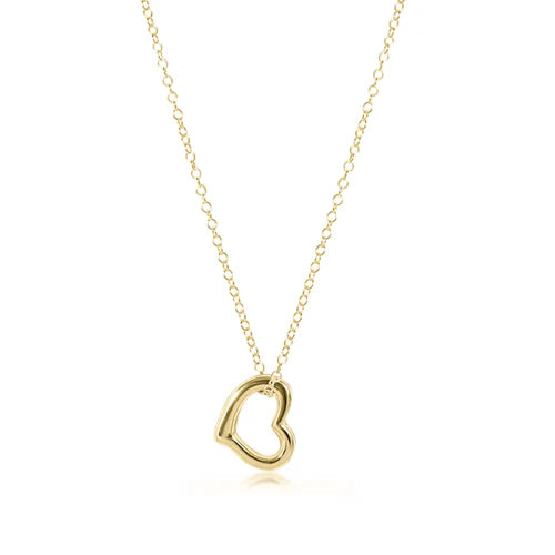 16" Necklace Gold Love Gold Charm-EN