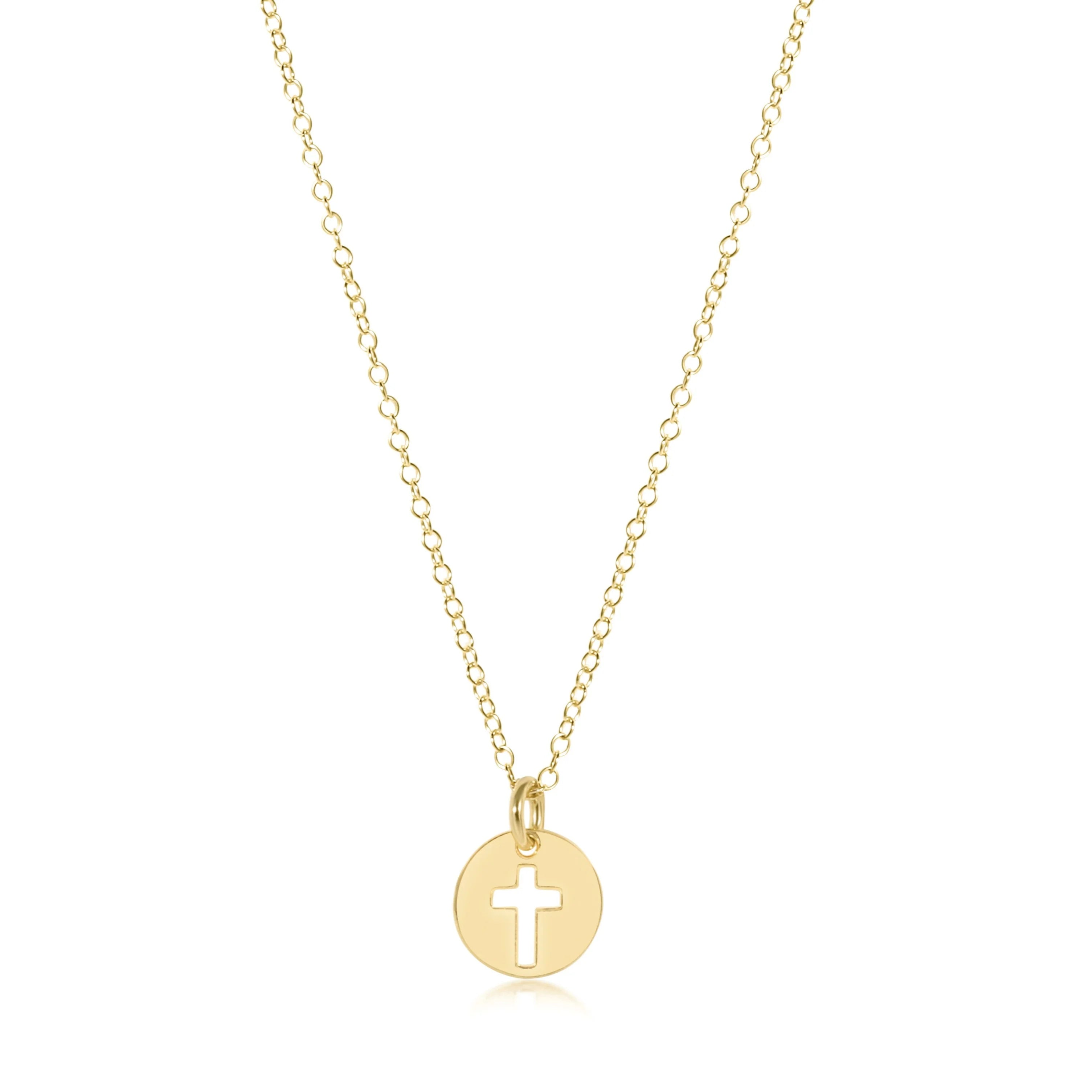 Blessed Small Gold Disc 16" Necklace