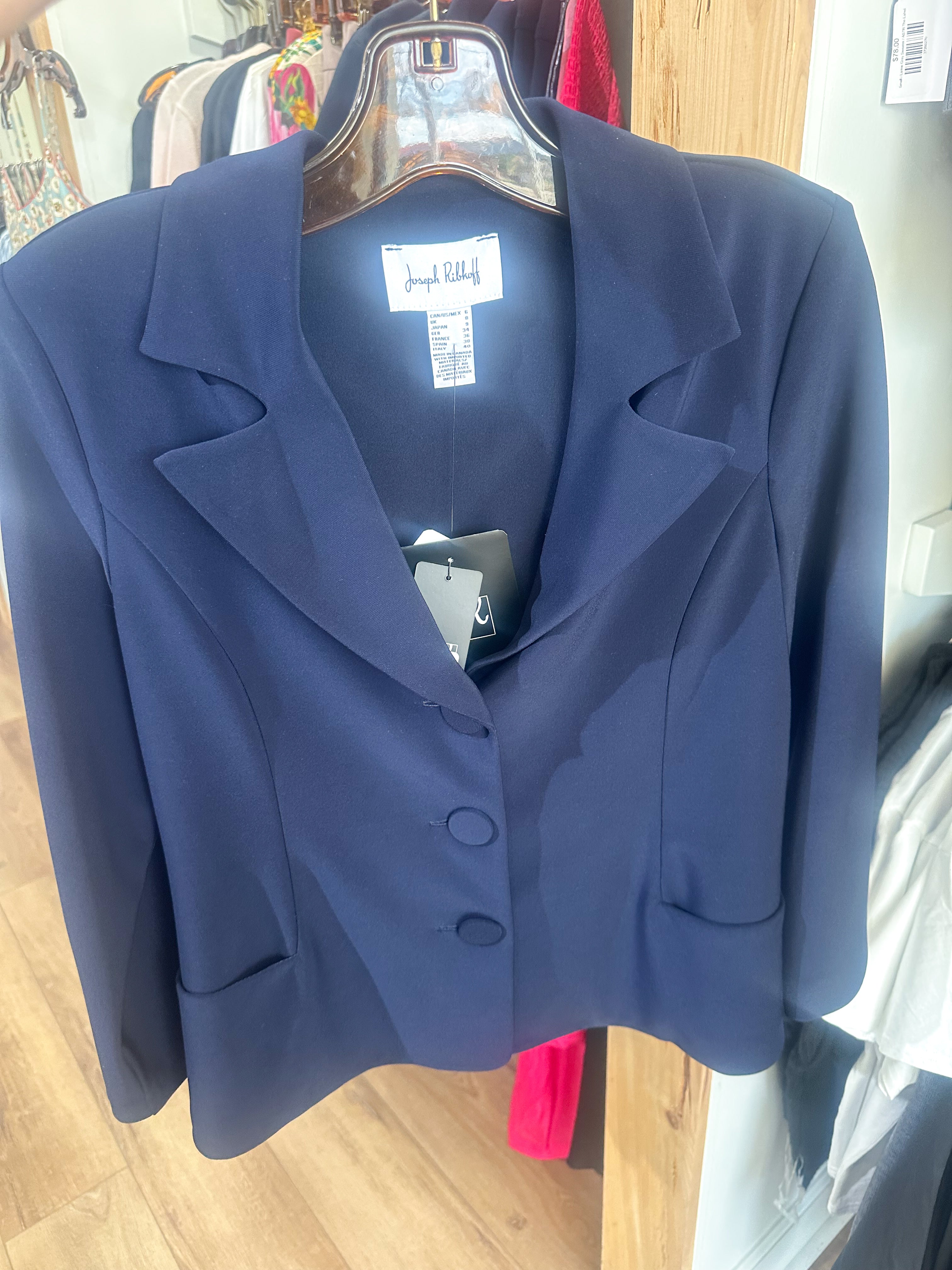 Joseph Ribkoff-Silky Knit Fitted Blazer-Midnight