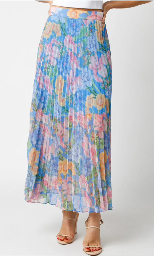 Lilly Floral Pleated Skirt
