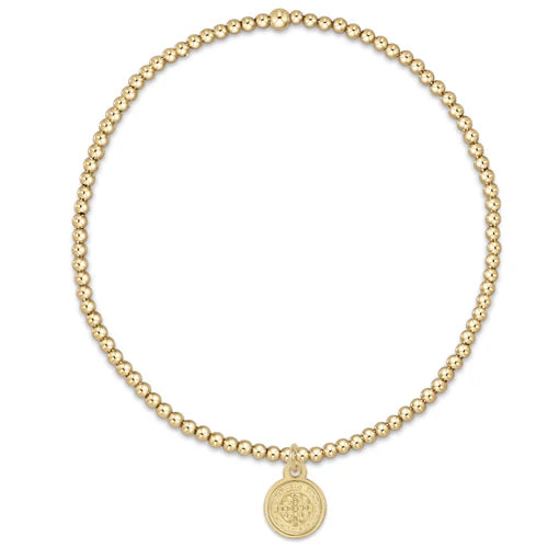 Classic Gold 2mm Bracelet-Blessing Small Gold Disc-EN