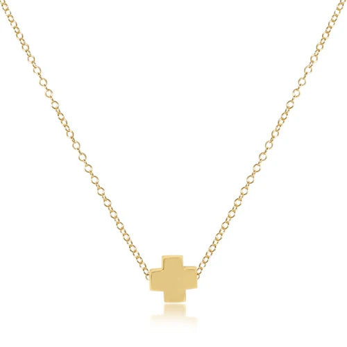 Signature Cross Gold 16" Necklace-EN