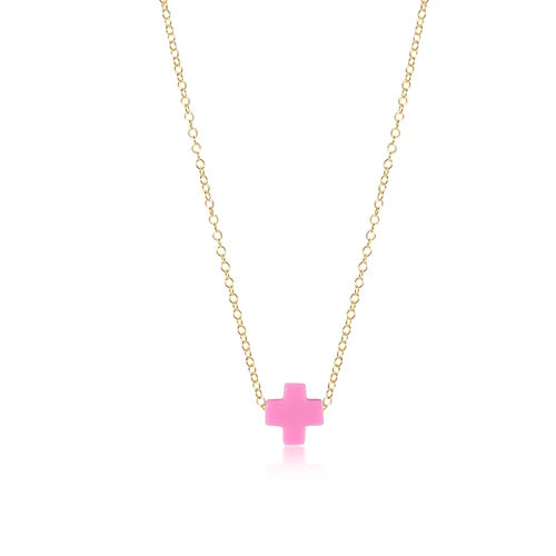 Signature Pink Cross Necklace-E.N.