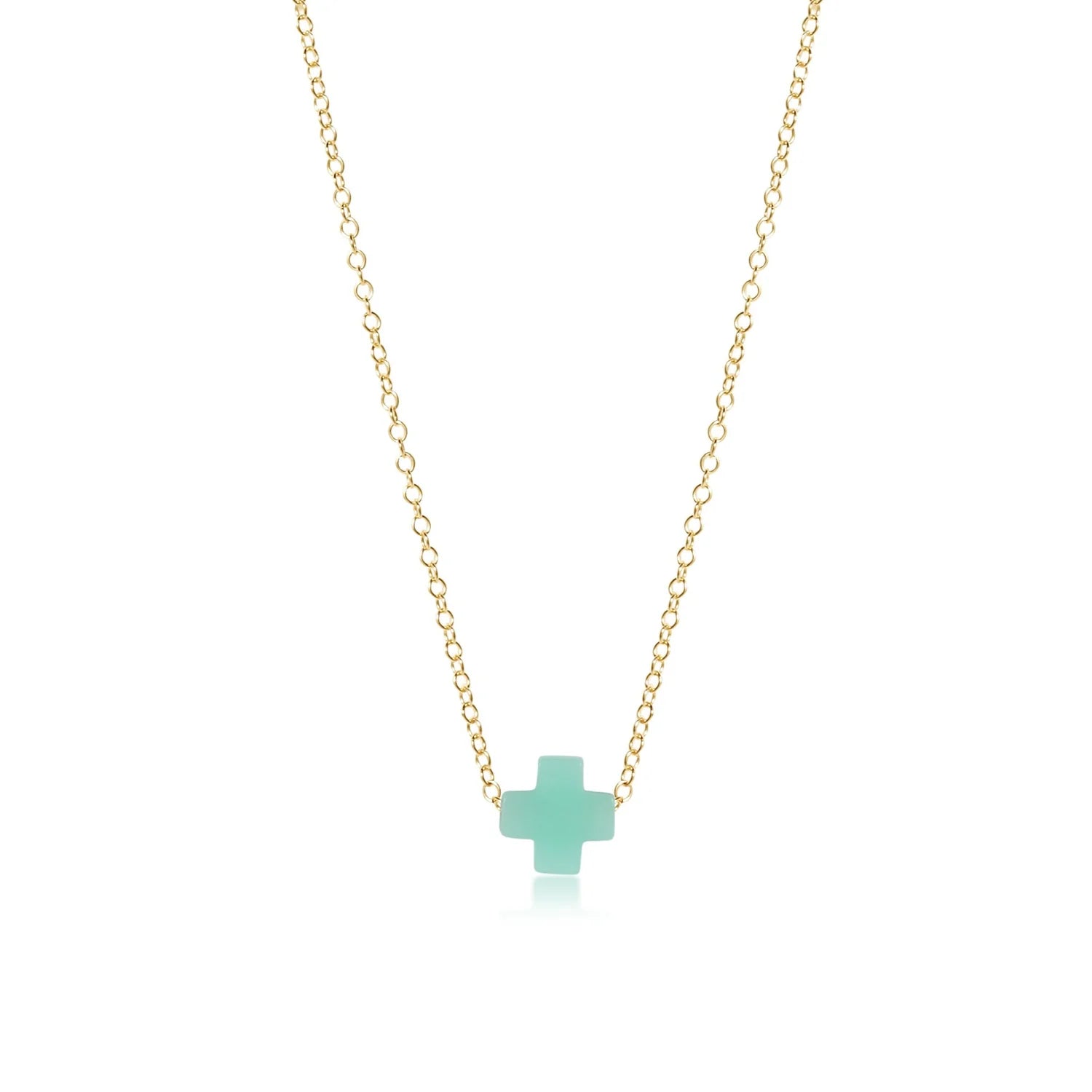 egirl 14"Necklace Gold Signature Cross Small -Mint