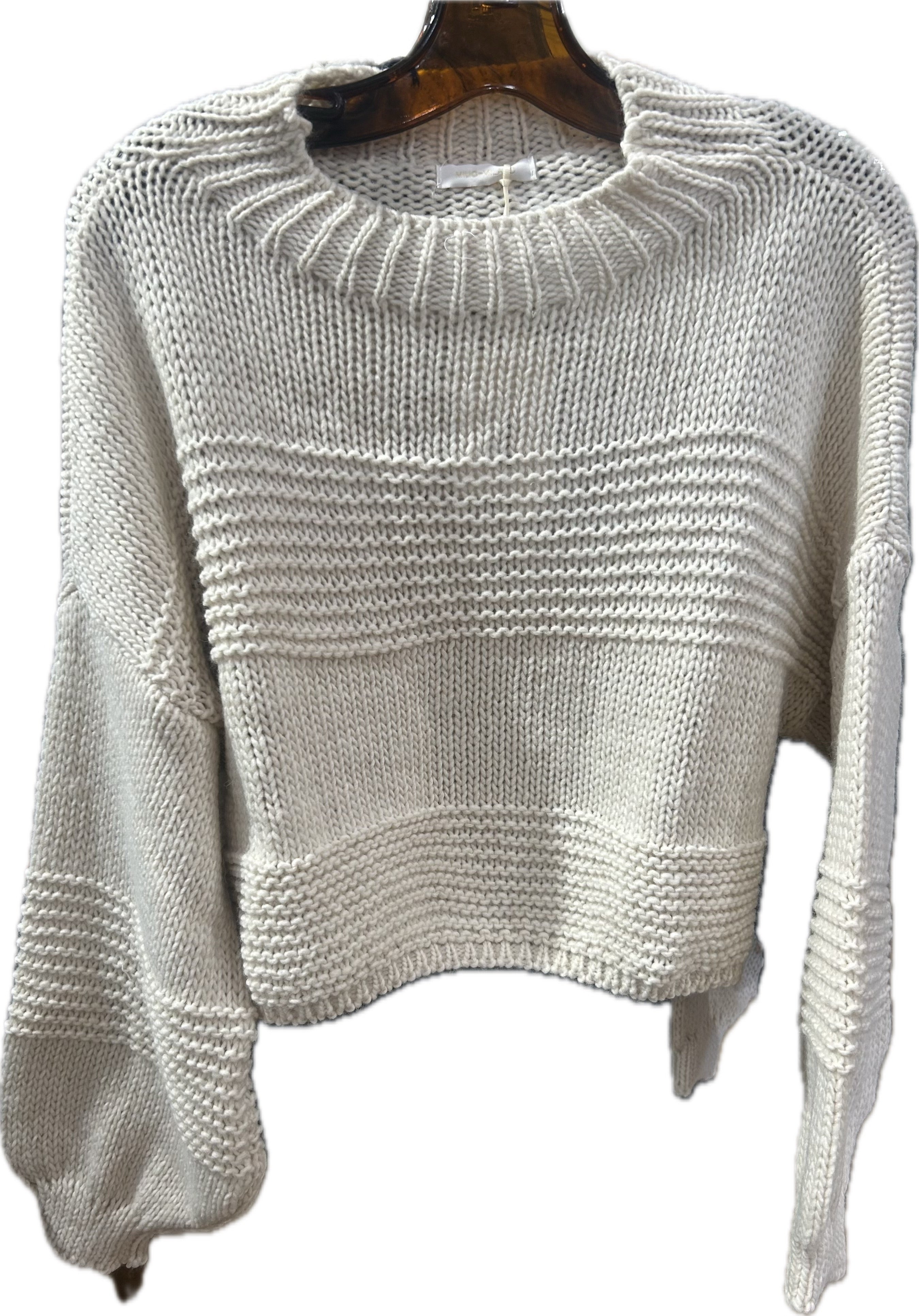 Cropped Mock Neck Chunky Sweater