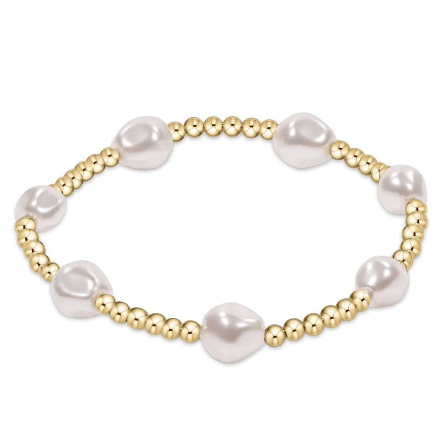 EN-Admire Gold 3mm Pearl Bracelet Extends