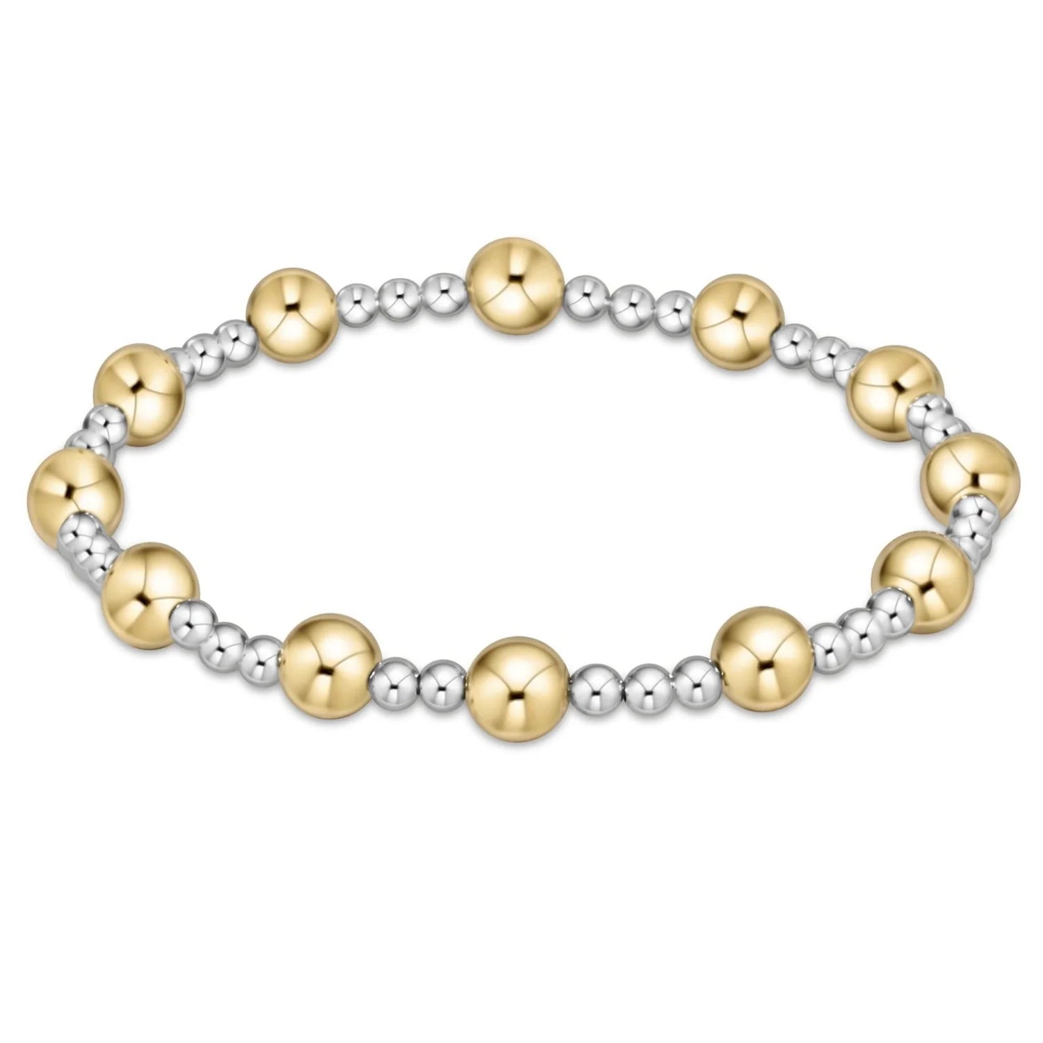 EN-Extends Classic Sincerity Pattern 6mm Mixed Metal Bracelet