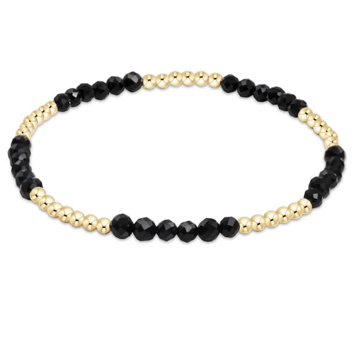 Blissful Pattern 2.5mm Faceted Onyx Bracelet-EN