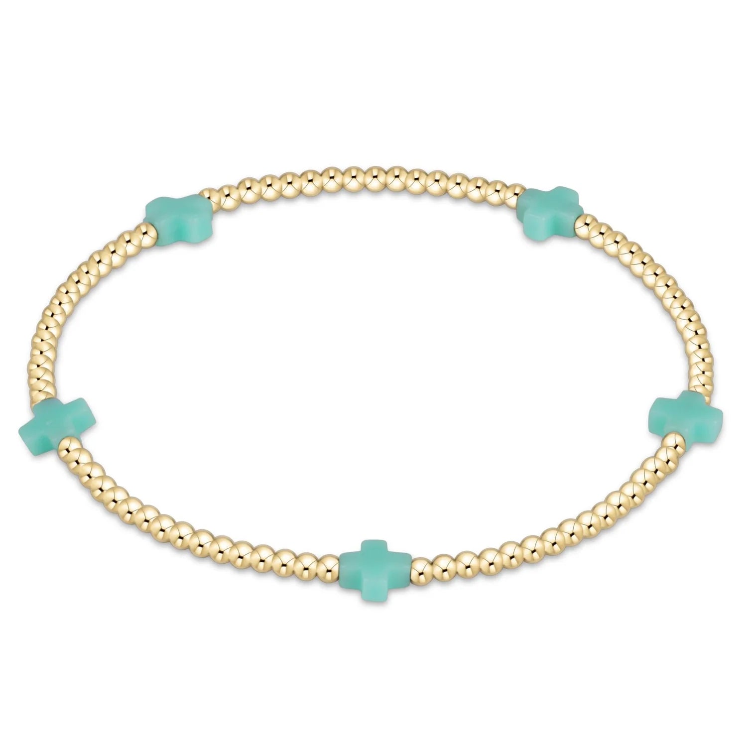 egirl Signature Cross Small 2mm Gold Bracelet-Mint