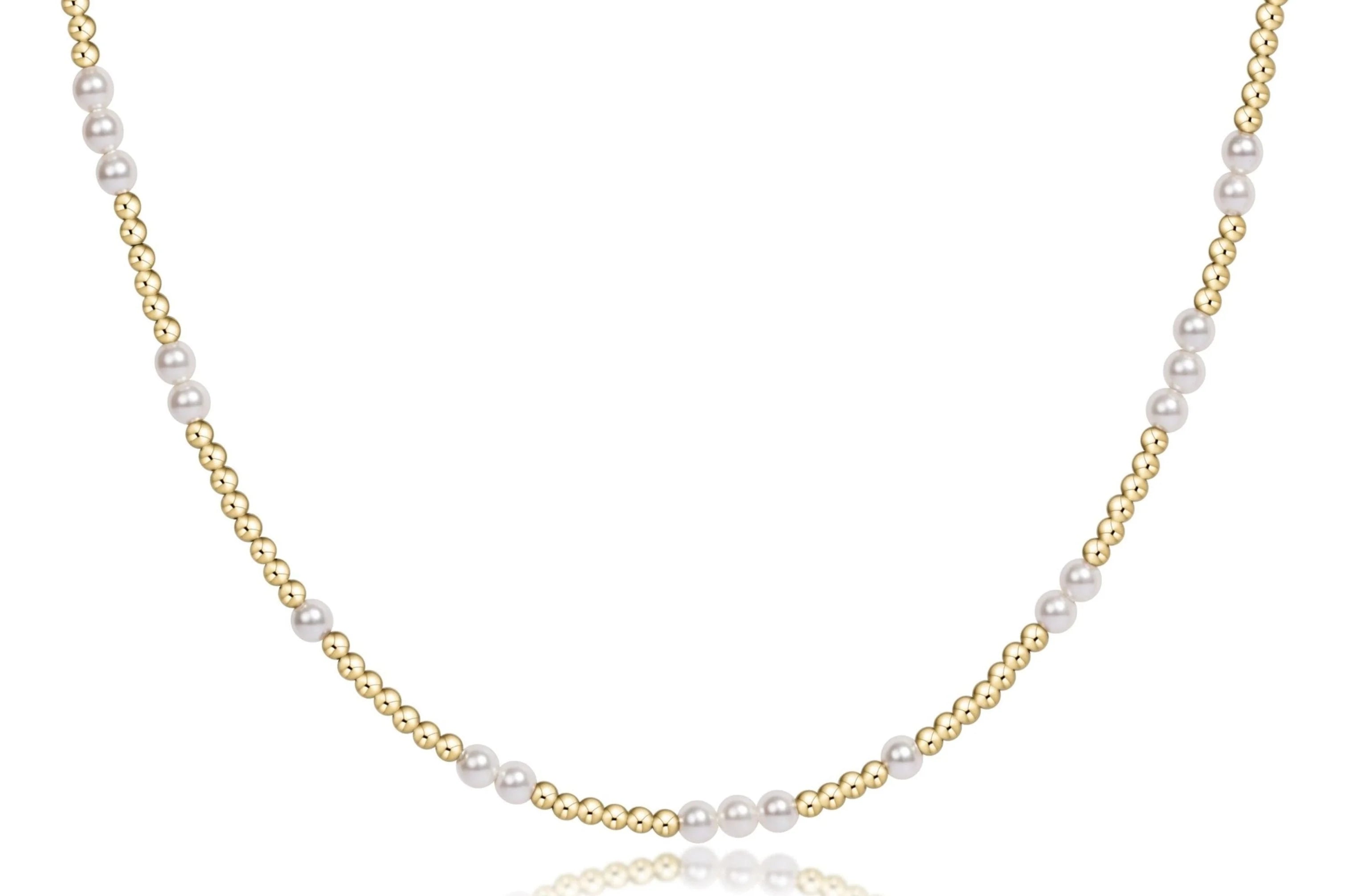EN-17" Choker Beaded-Hope Unwritten Pearl 3mm