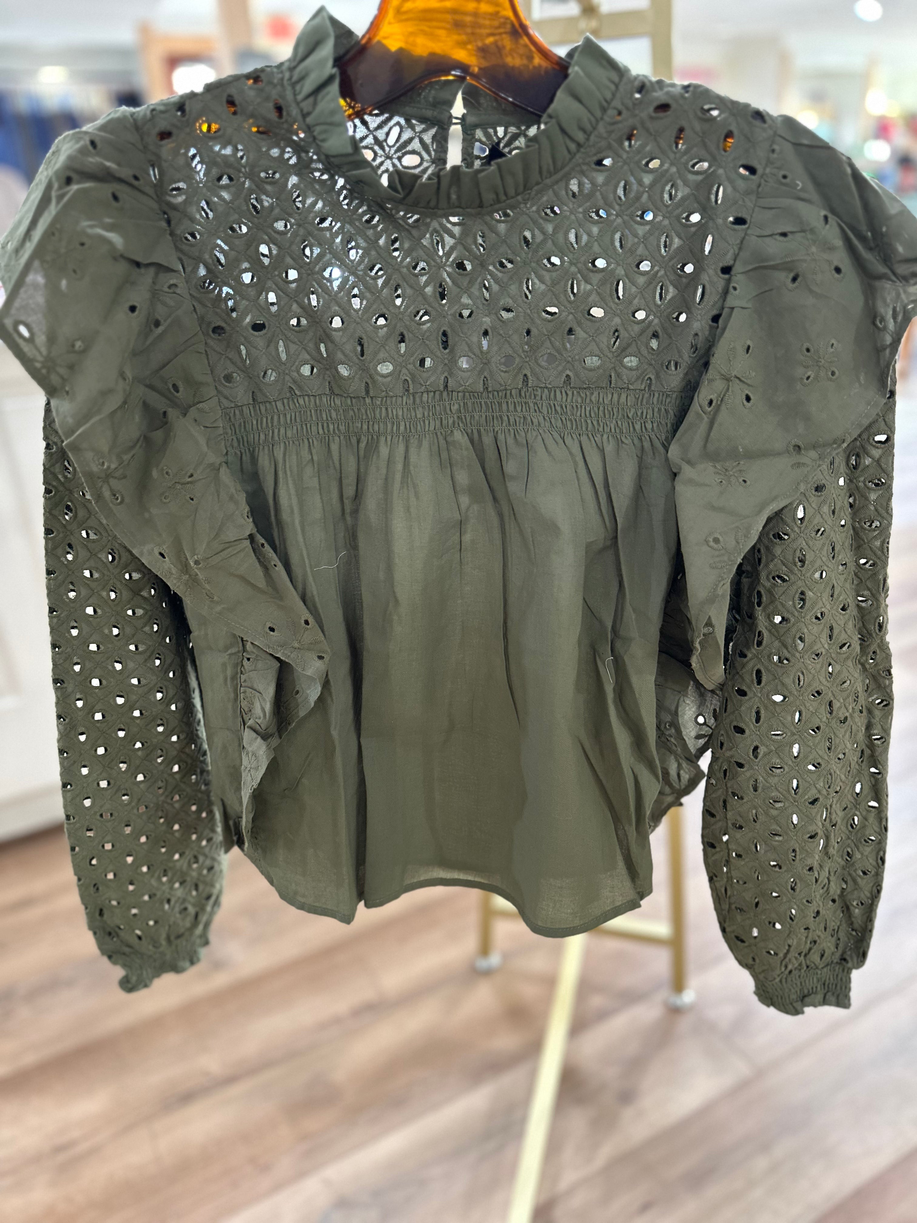 Tiziano Blouse in Olive Green