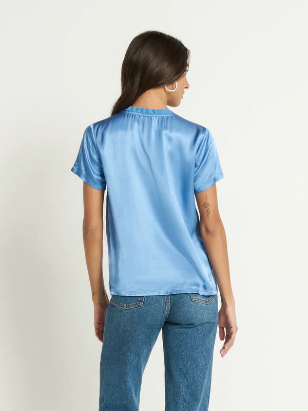 June V-Neck Tee-Harbor Blue