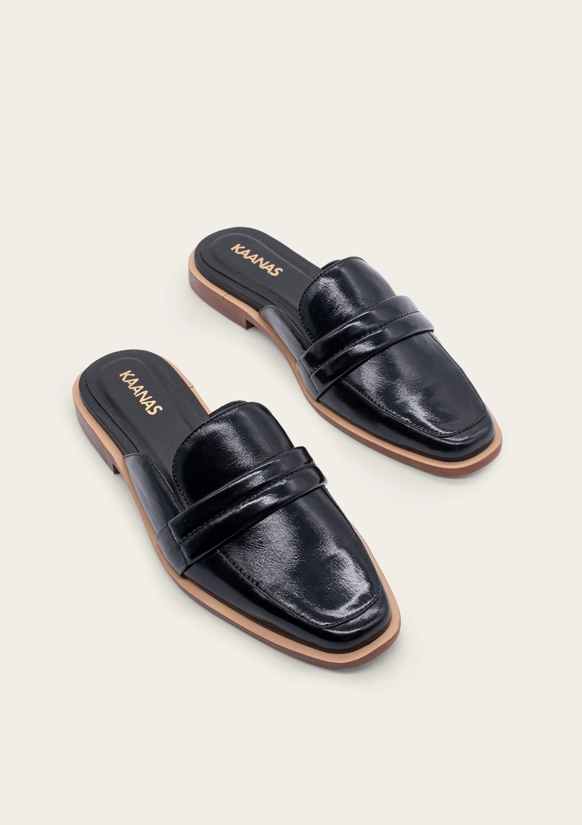 Congo Leather Square Toe Mule-Black