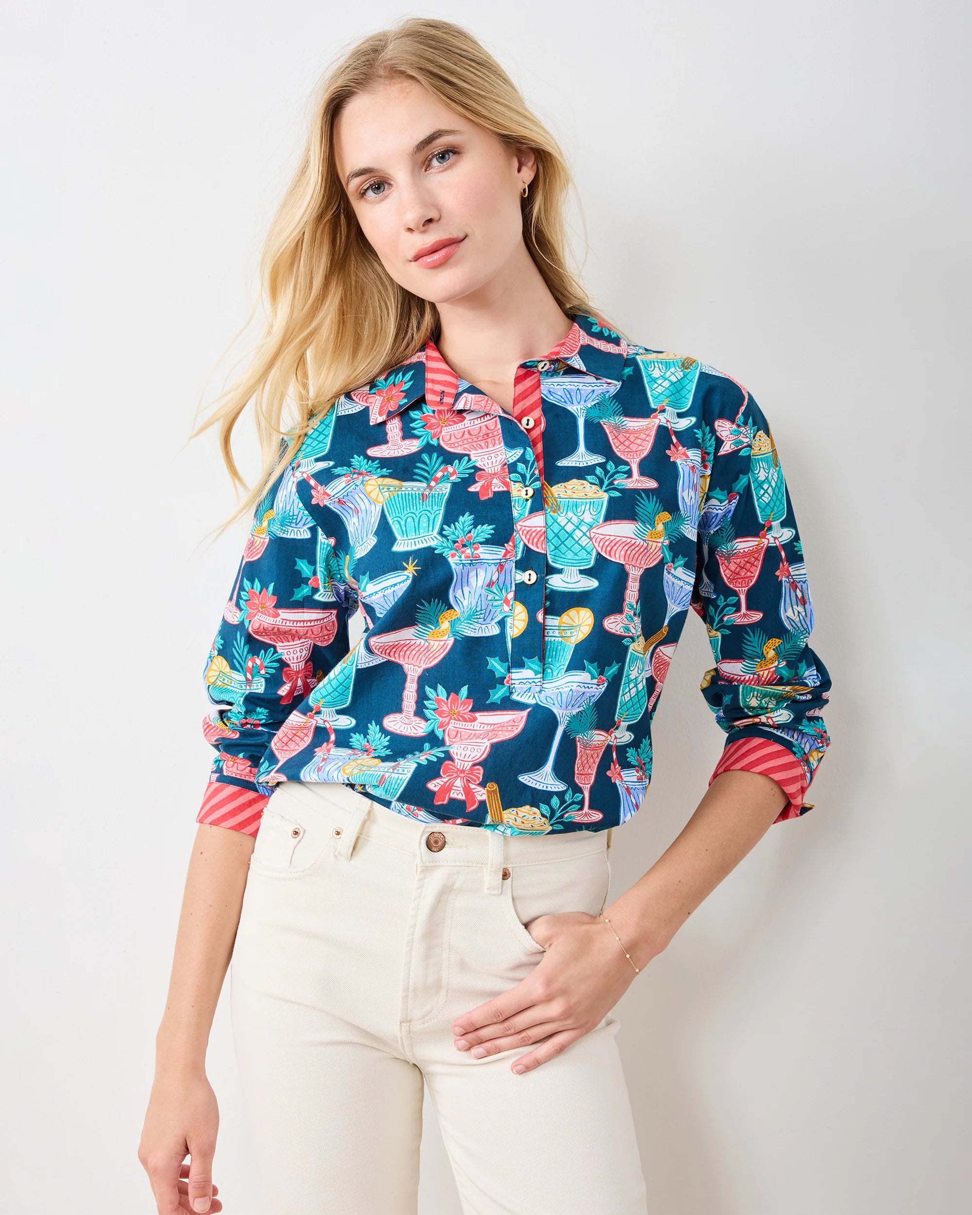 Basic Bliss Blouse - Christmas Cocktails