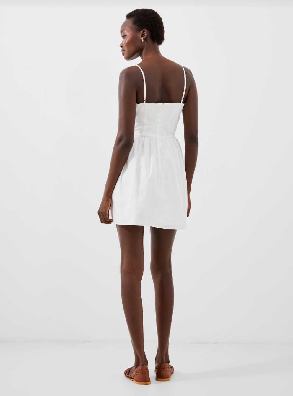 Florida Strappy Flared Dress-White