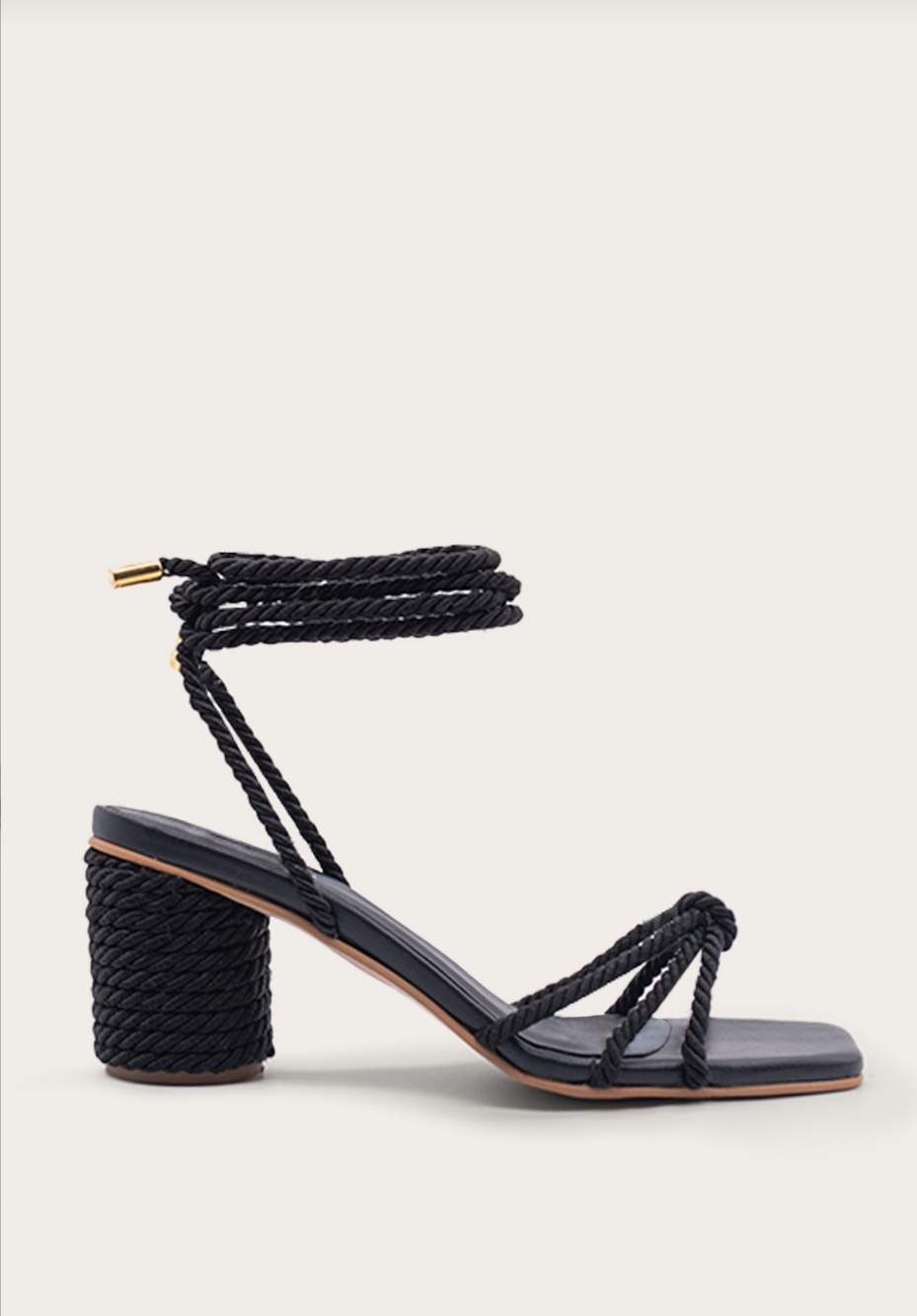 Frida Knotted Heel-Black