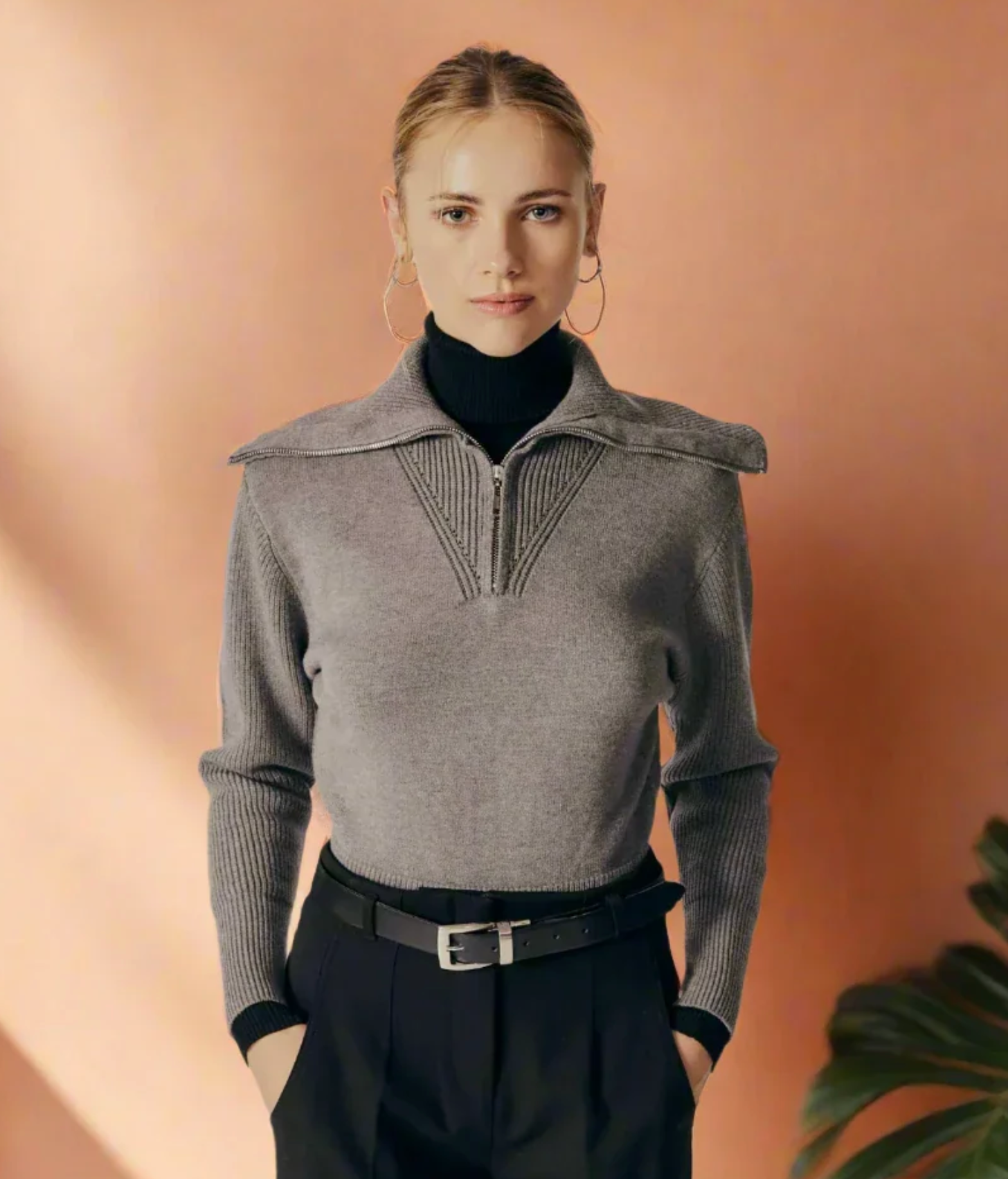 Lobelia Turtleneck Sweater-Grey