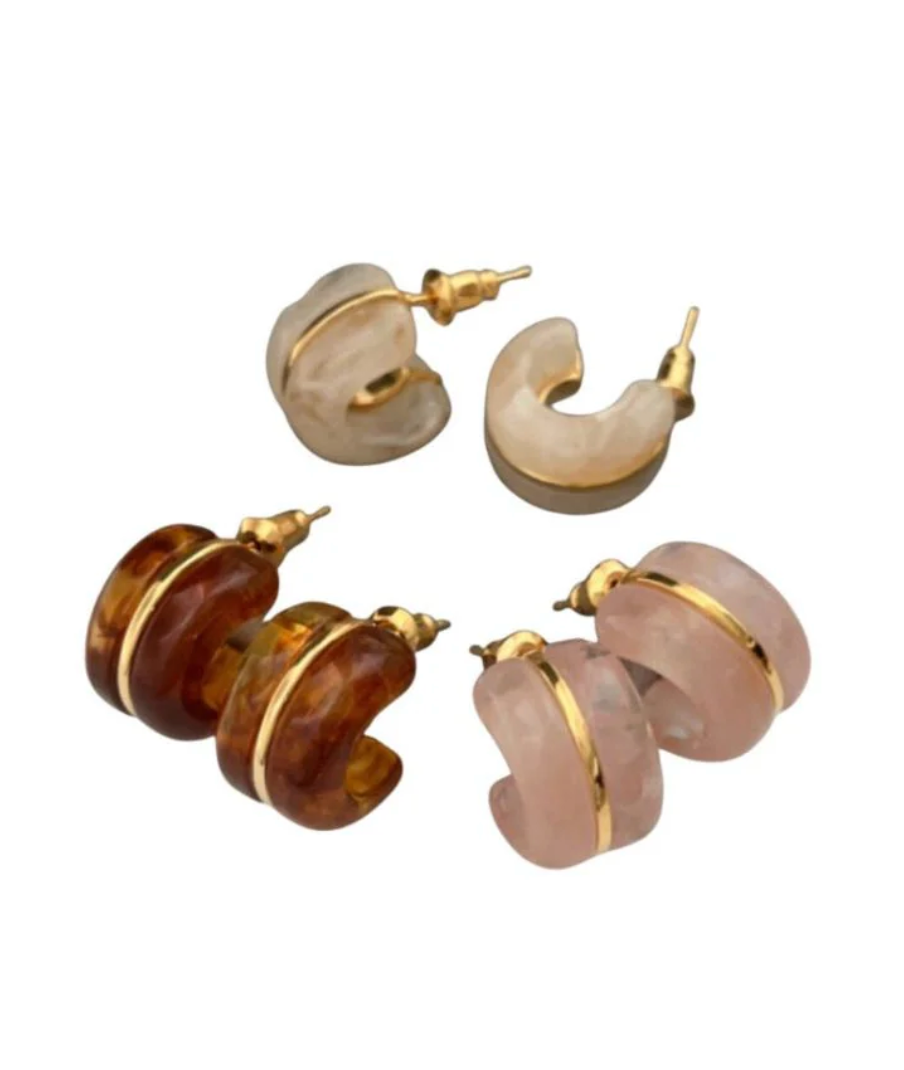 Meredith Huggie Earring - Cream Only