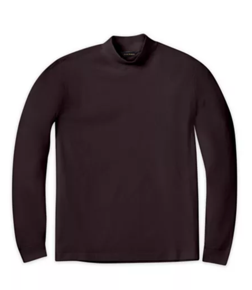 Pima Mock Turtleneck - Dark Chocolate