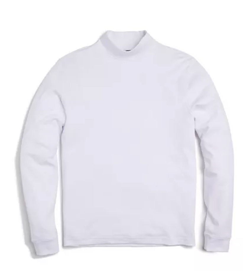 Pima Mock Turtleneck - White