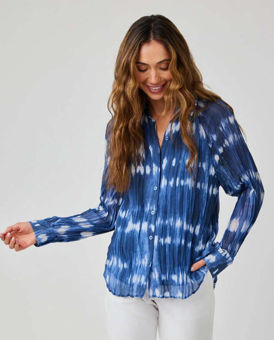 Pleated Ragland Long Sleeve