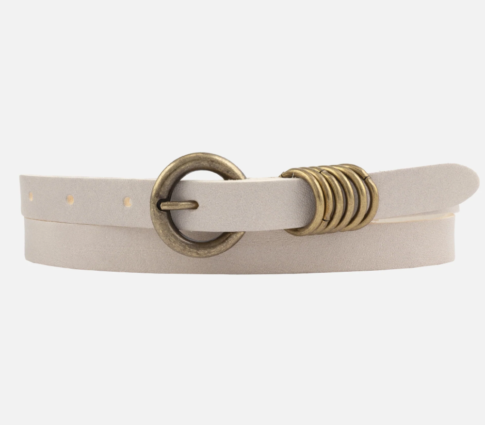 Alie Creme Leather Belt