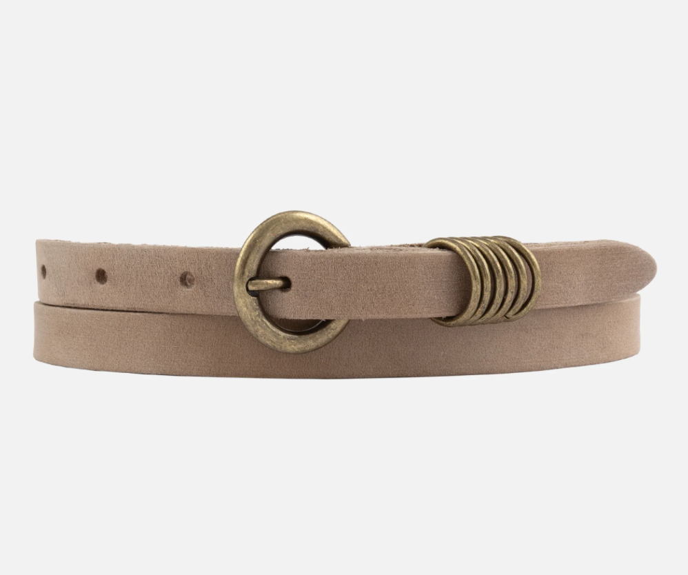 Alie Taupe Leather Belt