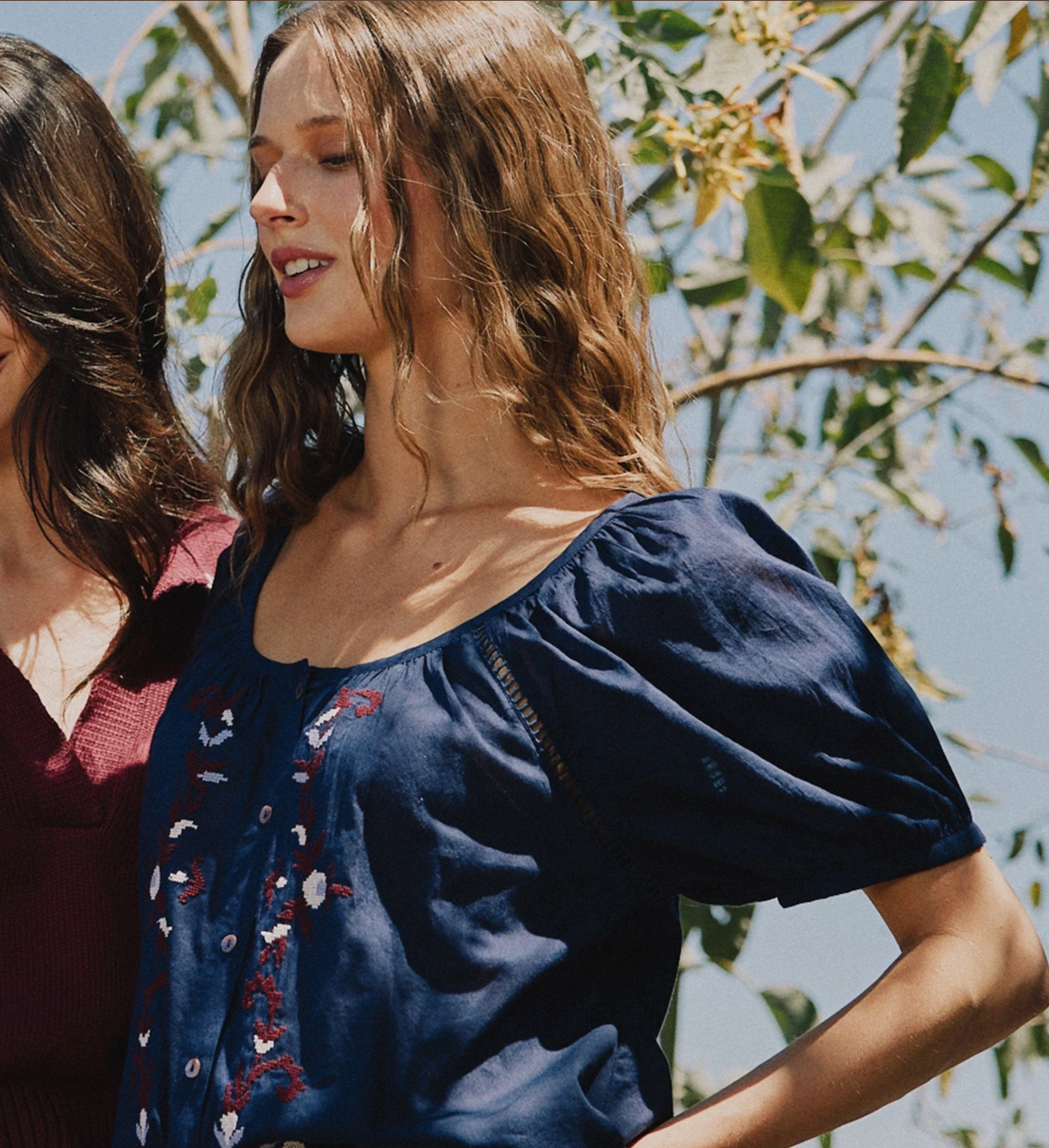 Adeline Blouse-Navy Multi