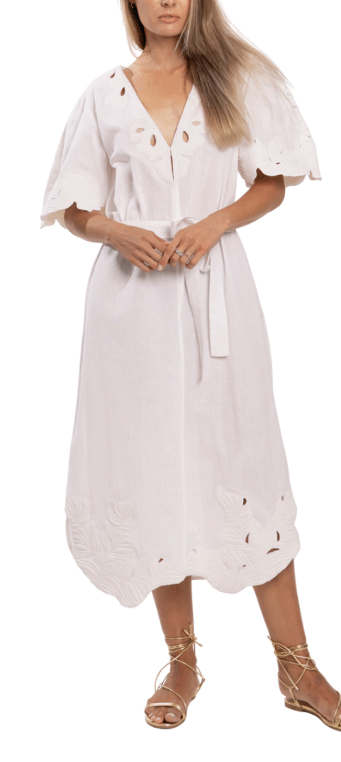 Pia White LInen Dress