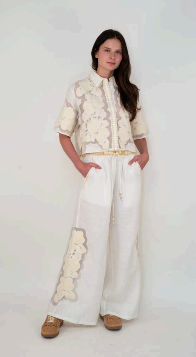 Wild Flower White Pant