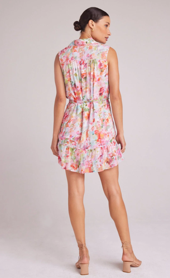 Gathered Ruffle Shirt Dress