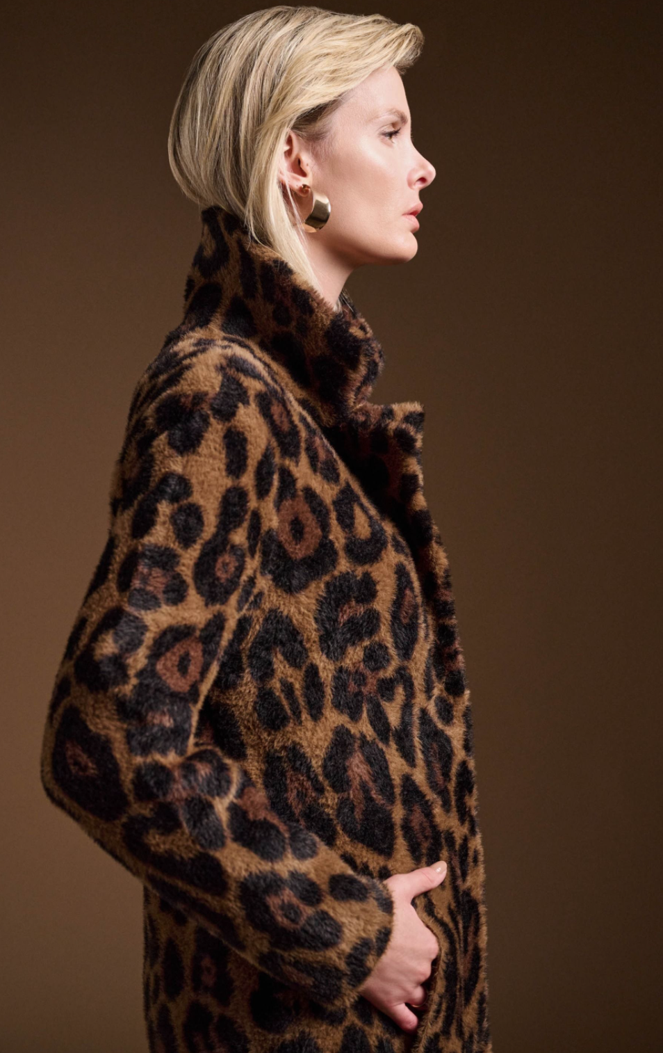 Leopard Print Faux Fur Coat