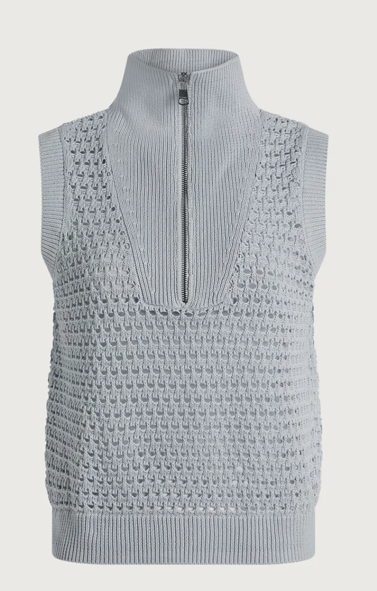 Bains half Zip Tank - Plein Blue