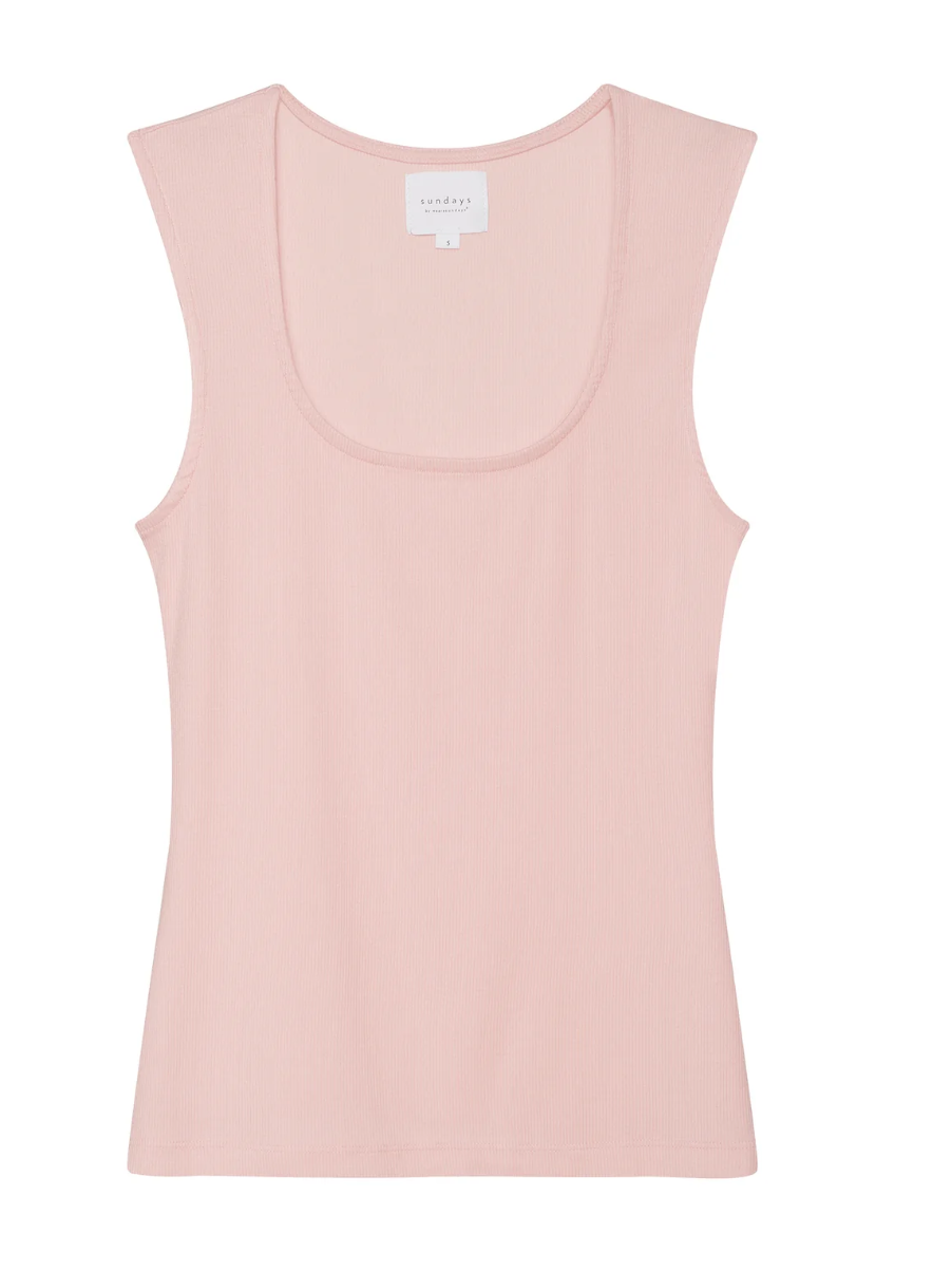 Rib Taylor Tank - Powder Pink